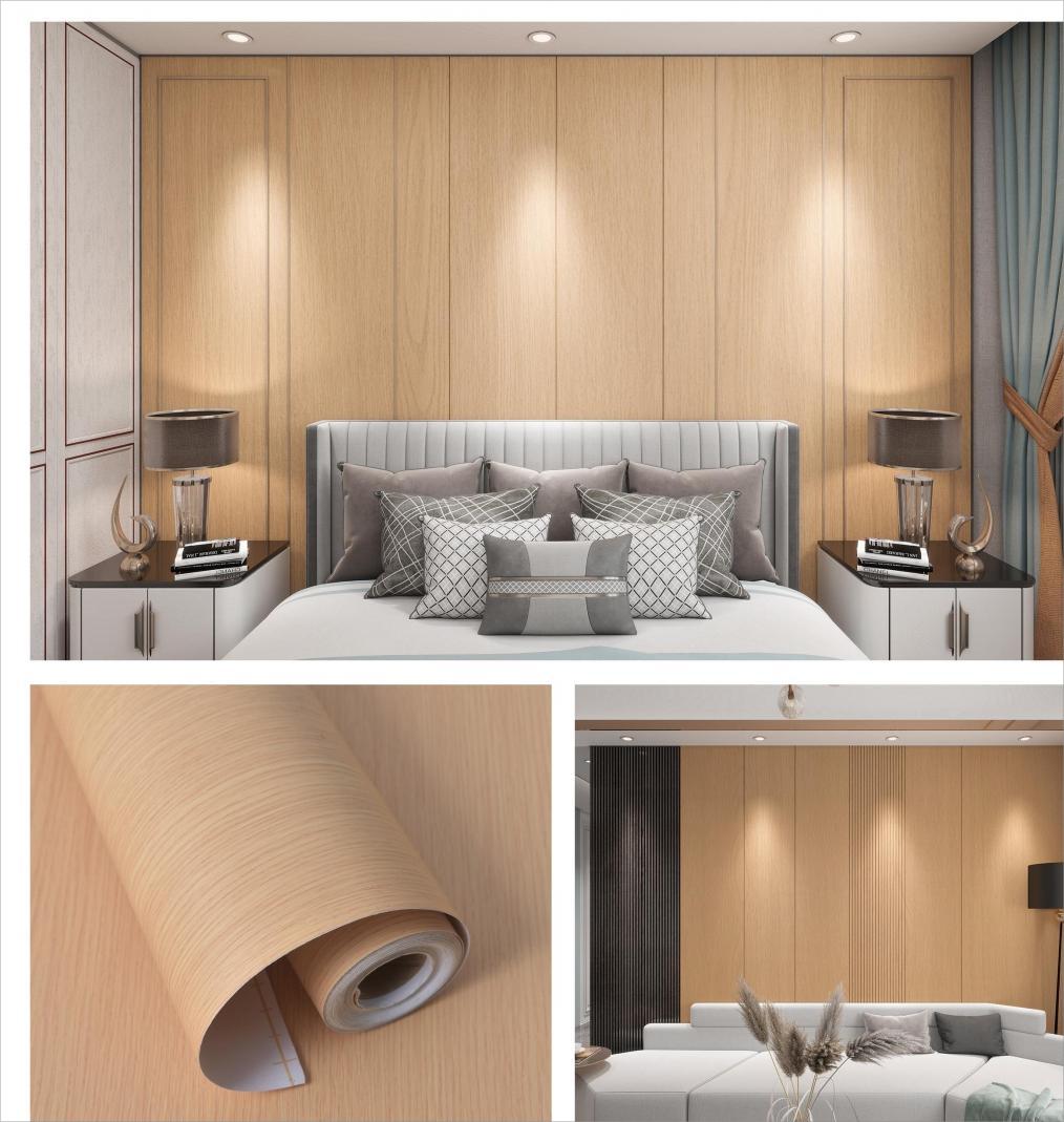 Thickened Wood Grain Eco-Friendly Vinyl Peel and Stick Self-Adhesive Wall Film, Eco-Laminate Film,  Vinyl Laminate Film , Decorative Vinyl Film for Countertop, Kitchen Cabinets, Shelf, Drawer Liner, Easy to Clean Removable Wall Covering