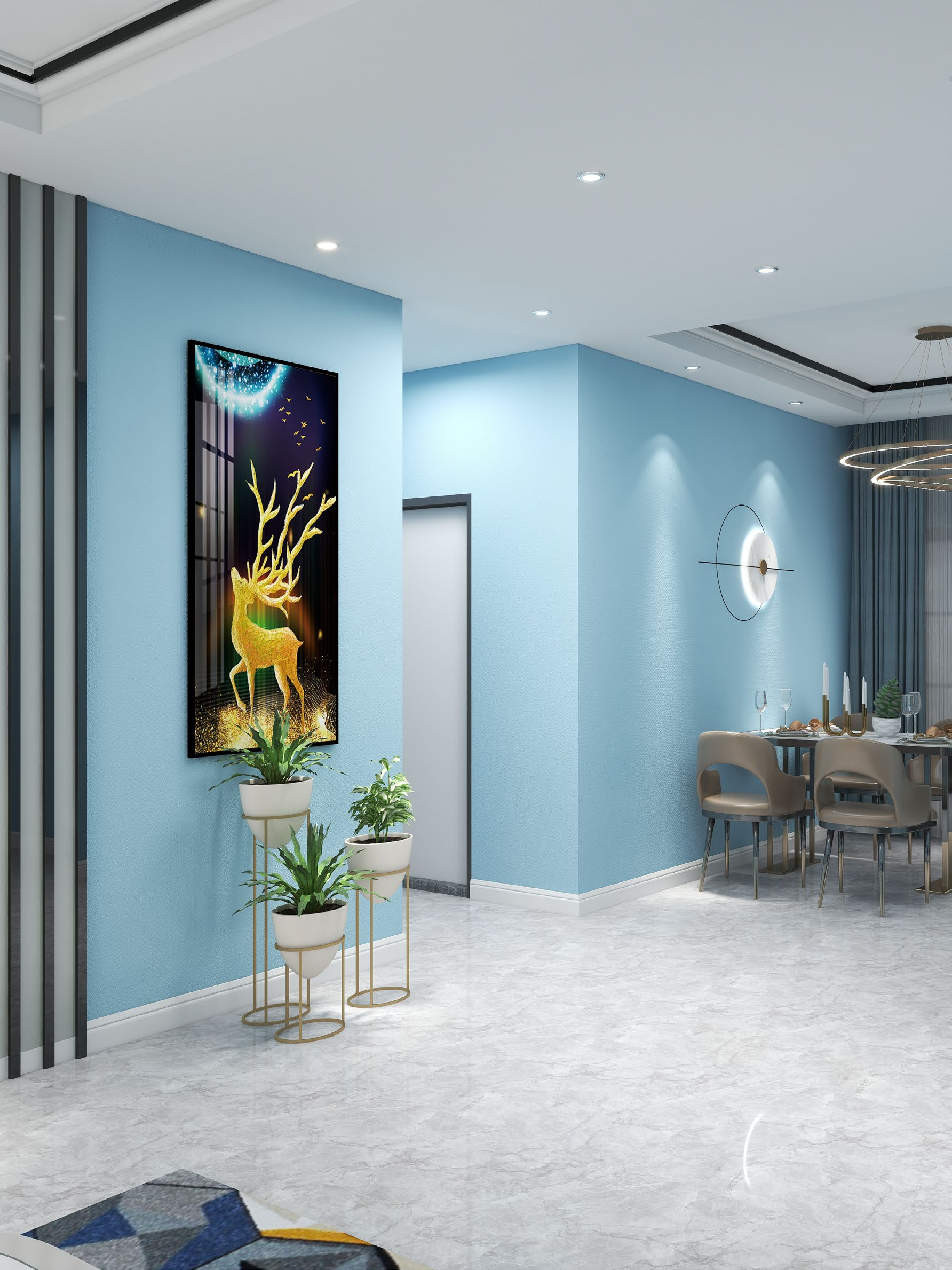 Sky Blue Eco-Friendly Vinyl Peel and Stick Self-Adhesive Wall Film, Eco-Laminate Film,  Vinyl Laminate Film , Decorative Vinyl Film for Countertop, Kitchen Cabinets, Shelf, Drawer Liner,Easy to Clean Removable Wall Covering