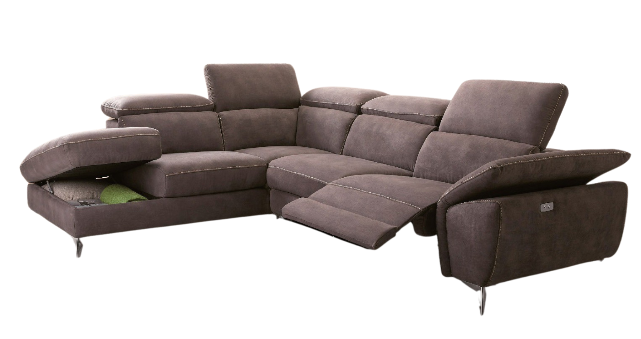 Marbella - Salon d'Angle avec Relax Électrique + Coffre 