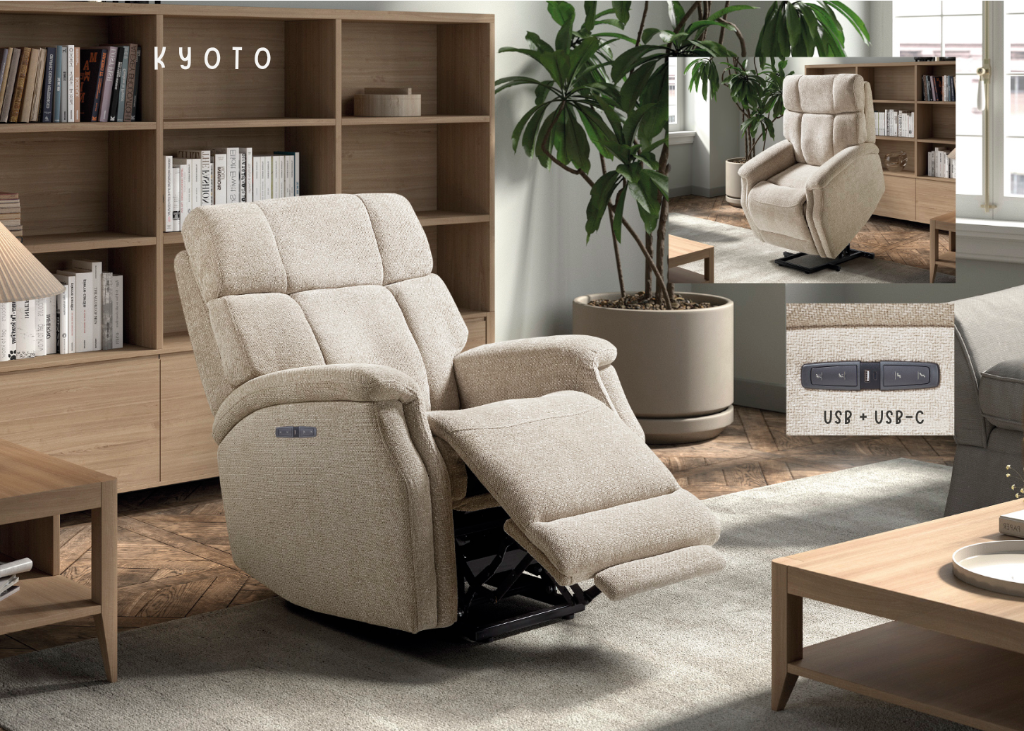 Kyoto - Fauteuil Relax Électrique & Releveur & Massage 