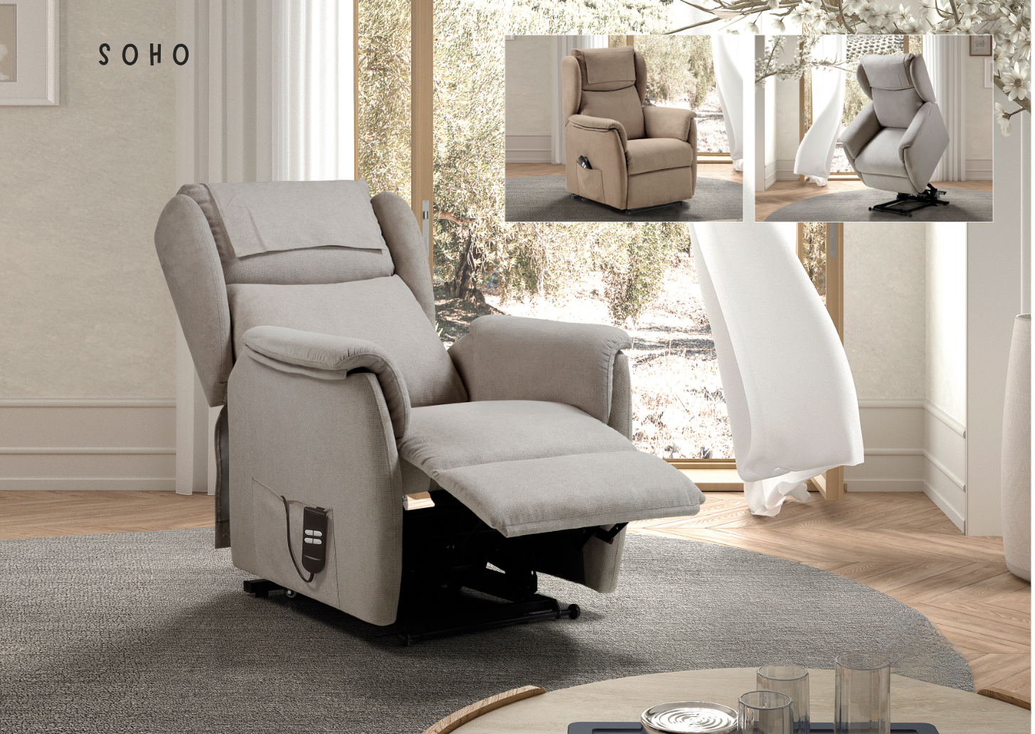 Soho - Fauteuil Relax Électrique & Releveur 