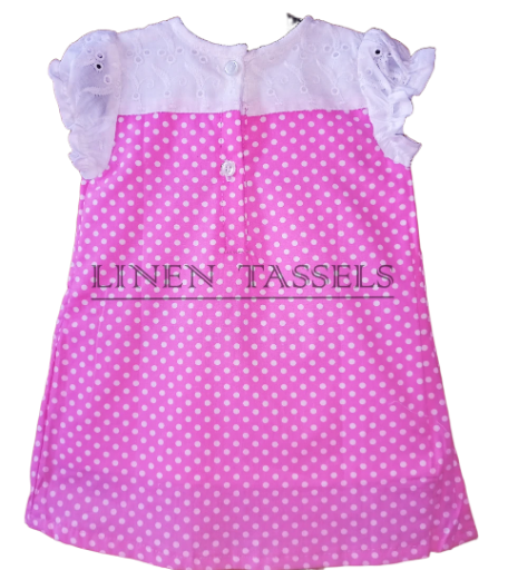 Pink Polka Dot Baby Dress Code: (KC00118) Size: 1-2 years