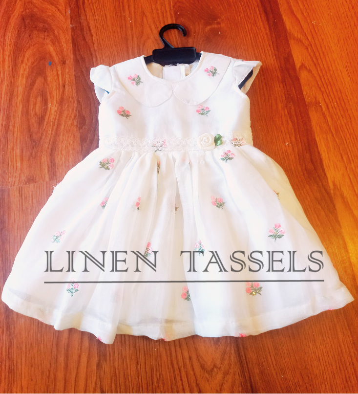 White Baby Dress  Code (KC00650)  Size available: 1-2 years
