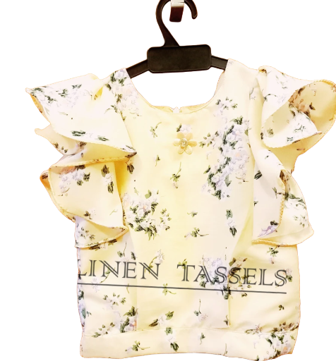 Floral Ruffled Top and Pants Set (Code: KS00136) Size: 1-2 years