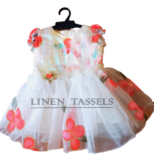 Floral Tulle Dress (Code: KP00128) Size: 1-2 years