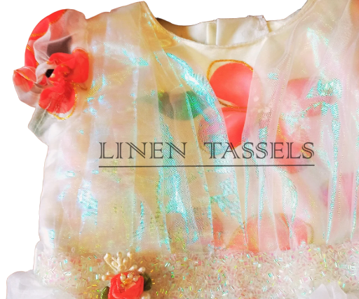 Floral Tulle Dress (Code: KP00128) Size: 1-2 years