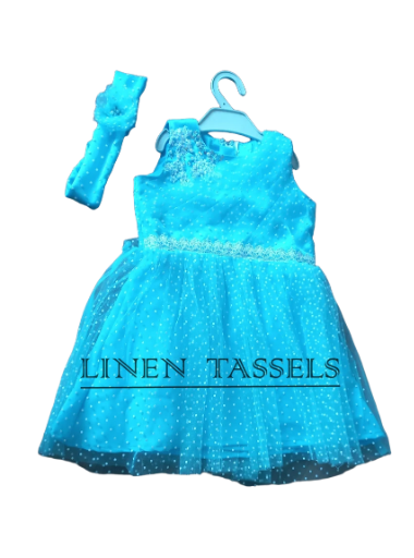 Children's Blue Polka Dot Dress ( Code: KP00156 ) Size : 2-3 years