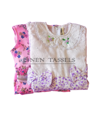 Pack of 2 dresses for just Rs 599. (Code: KC00145) Size: 2-3 years