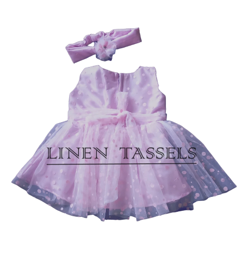 Pink Polka Dot Baby Dress Set (Code: KP00157) Size: 0-1 years