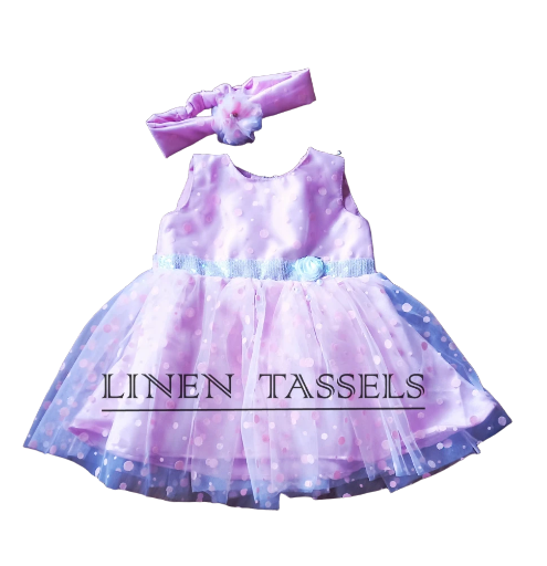 Pink Polka Dot Baby Dress Set (Code: KP00157) Size: 0-1 years