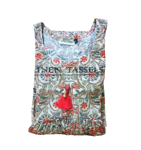 Printed Cotton Alia cut Kurti (Code: KW00177) Size: L