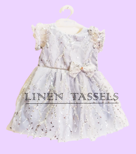 Silver Sequin Party Dress for Girls (Code: KP00174) Size: (1-2 years)