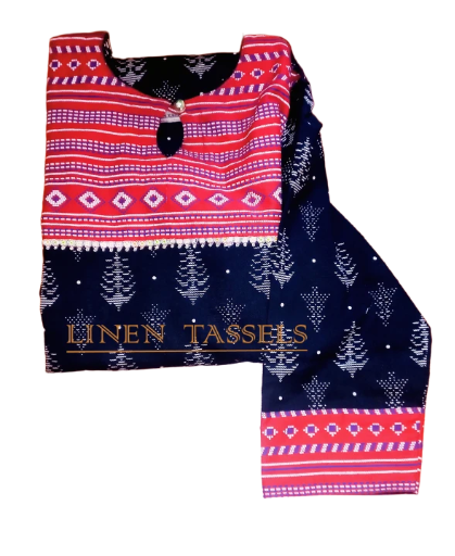 Black Printed Linen Kurta (CODE:KW00185) Size: (L)  (SOLD OUT)