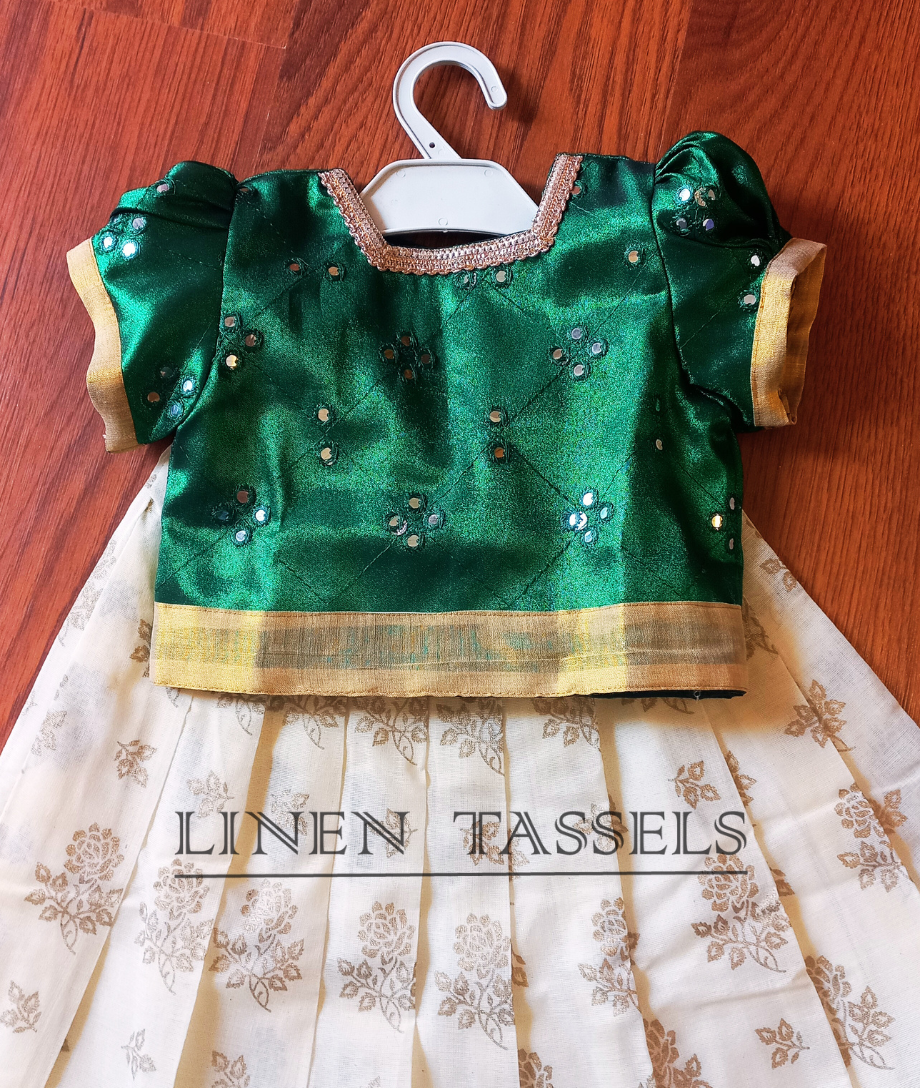 Traditional Kids Pattu Pavadai Set (Code: KP00159) Size: 2-3 years