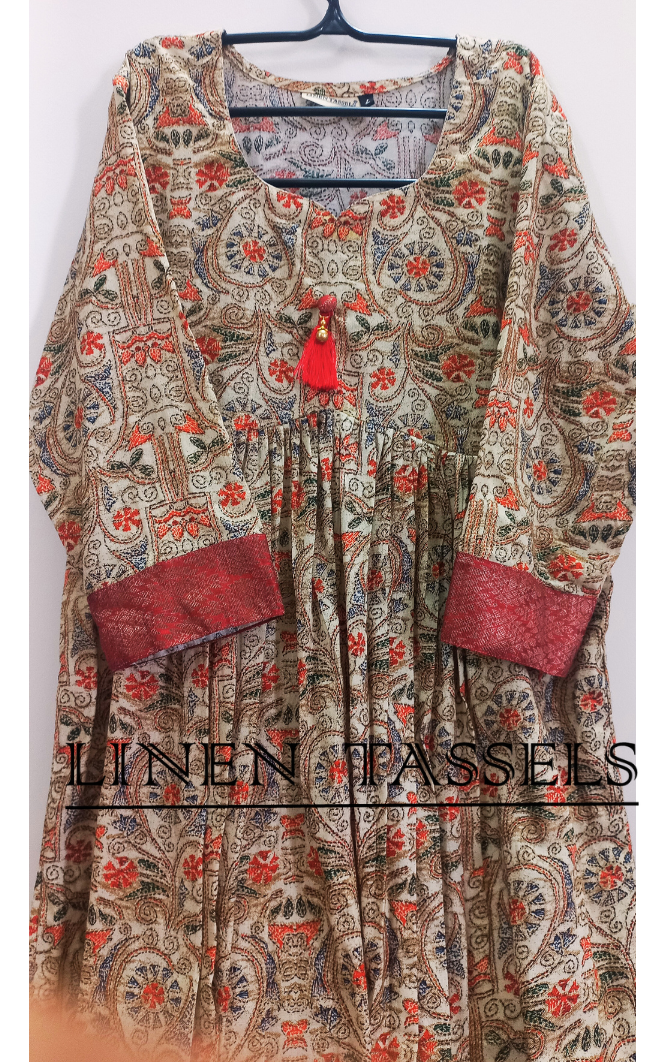 Printed Cotton Alia cut Kurti (Code:  KW00177) Size: L