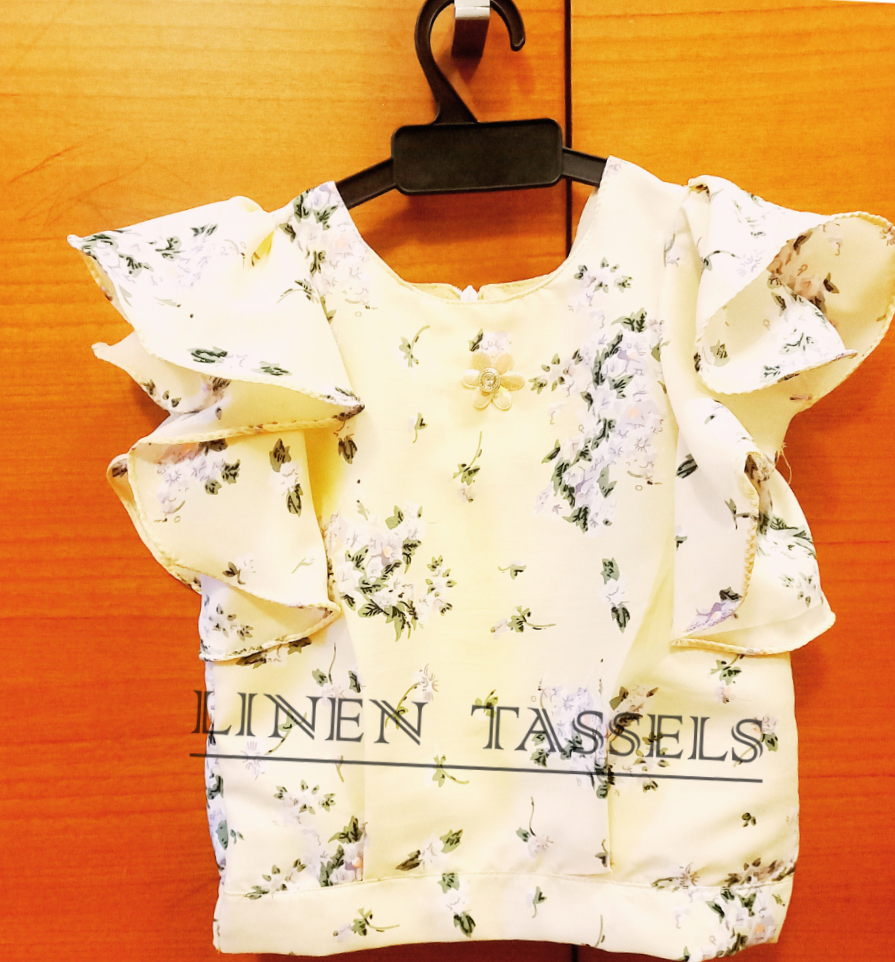 Girls’ Floral Ruffle Top and Pants Set (Code: KS00136) Size: 1-2years