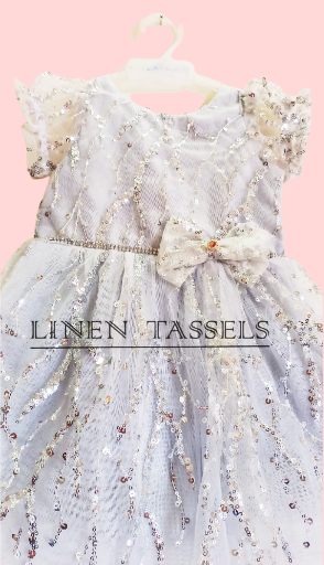 Silver Sequin Party Dress for Girls (Code: KP00174) Size: (1-2 years)