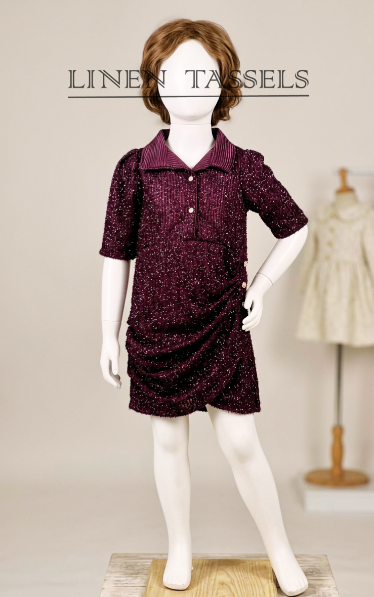 Purple Western dress (Code:KP00198) Size: 3-4 years