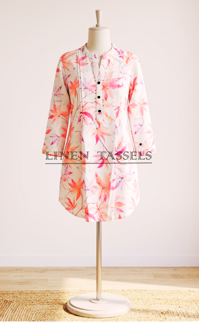 Crepe Floral kurti  (Code: KW00197) Size-XL Chest-38"