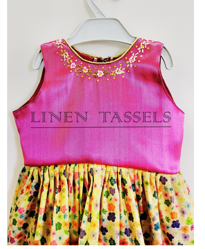 Embroidered Sleeveless Dress(Code:KP00200) Size: 3-4years