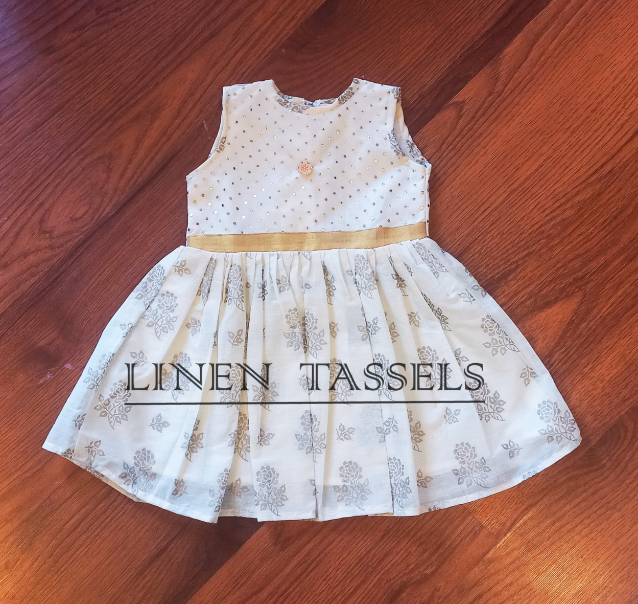 Elegant Printed cotton Dress(Code: KC00164) Size:1-2 years