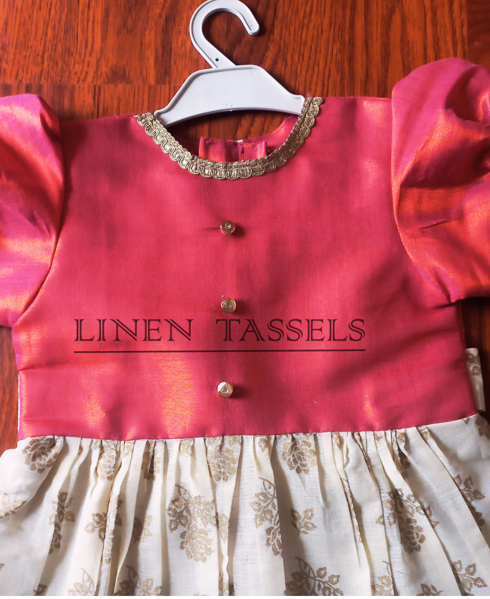 Kids ethnic party wear  frock (Code:KC00169) Size: 6-7 years