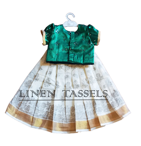 Traditional Kids Pattu Pavadai Set (Code: KP00159) Size: 2-3 years