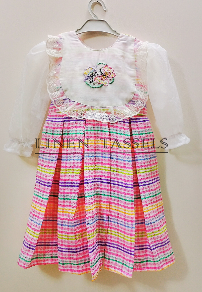 Girls' Multicolored Party Dress (Code:KP00186) Size: 6-7years