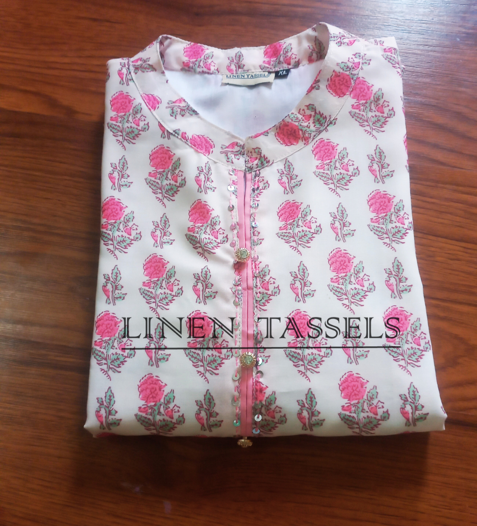 Floral Printed Premium cotton Kurti (Code: KW00167) Size: XL