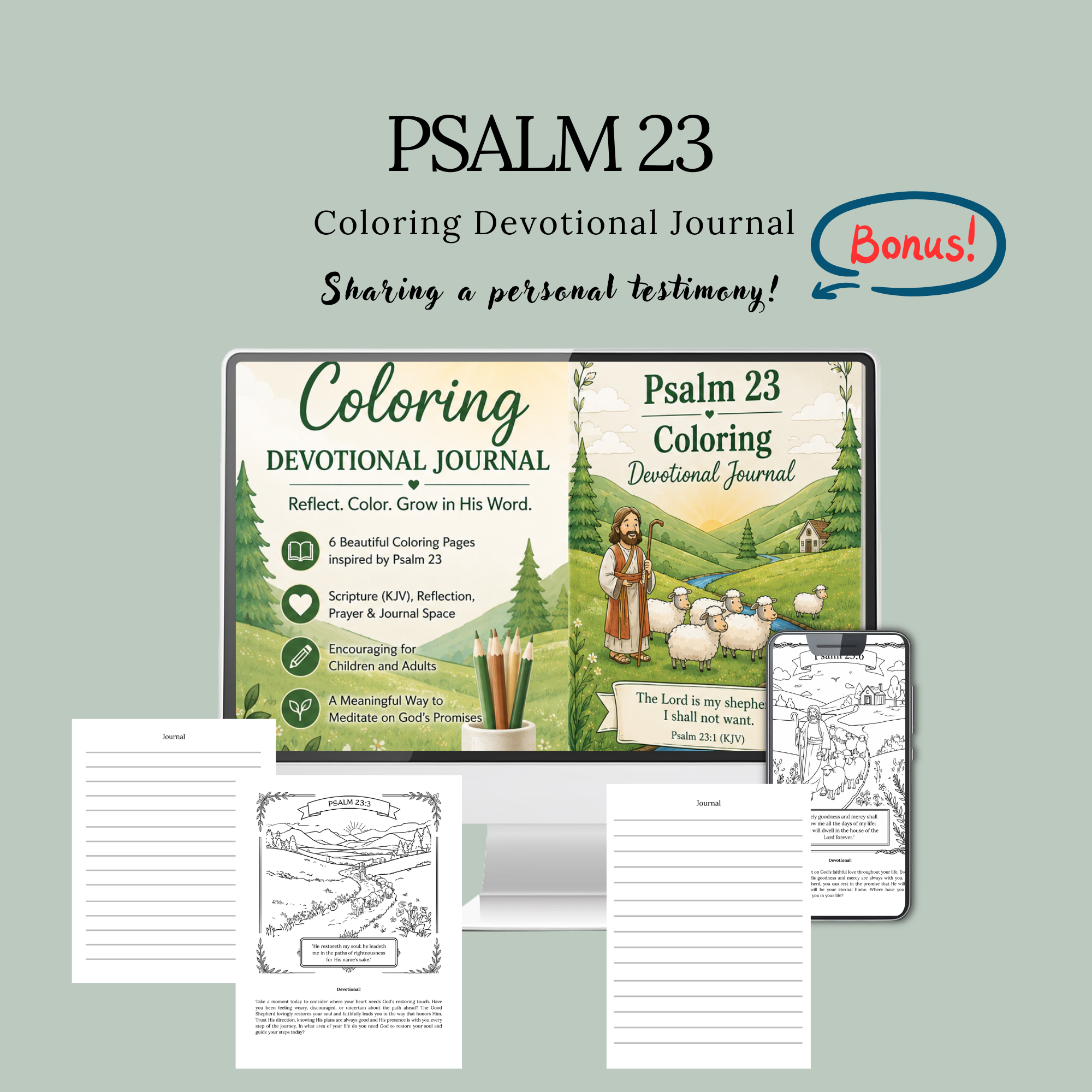 Psalm 23 Coloring Devotional Journal (KJV)