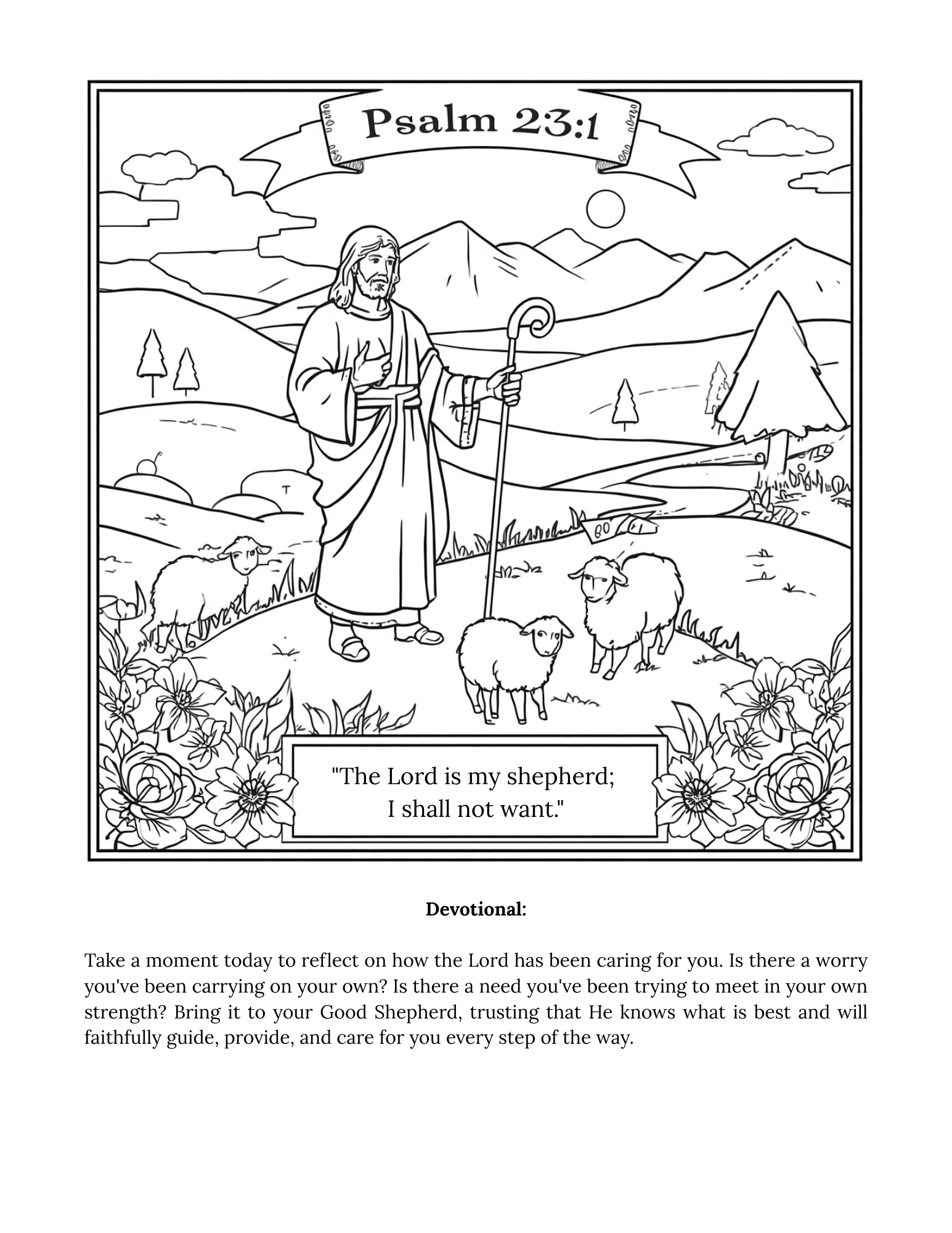 Psalm 23 Coloring Devotional Journal (KJV)