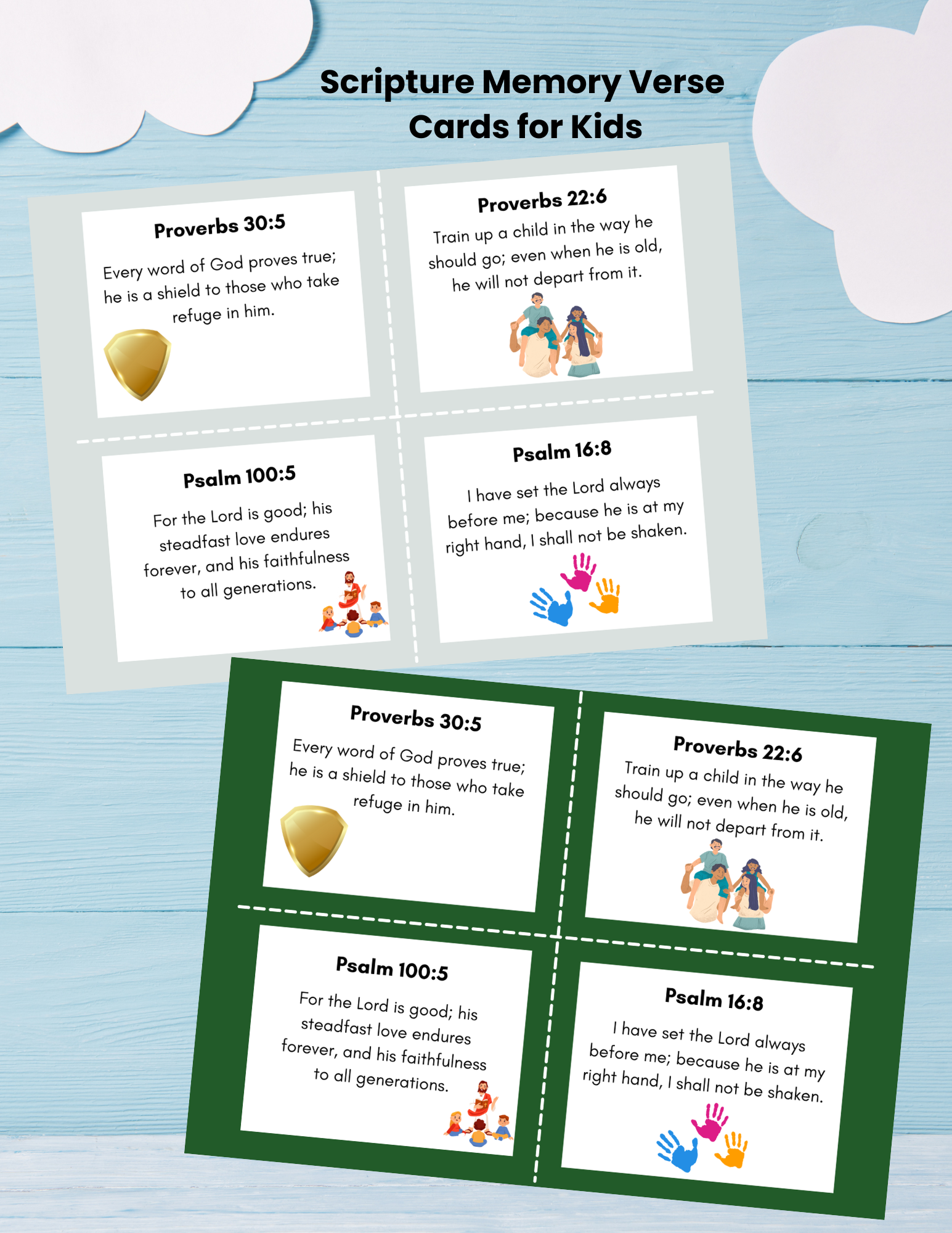 Scripture Memory Verse Cards for Kids