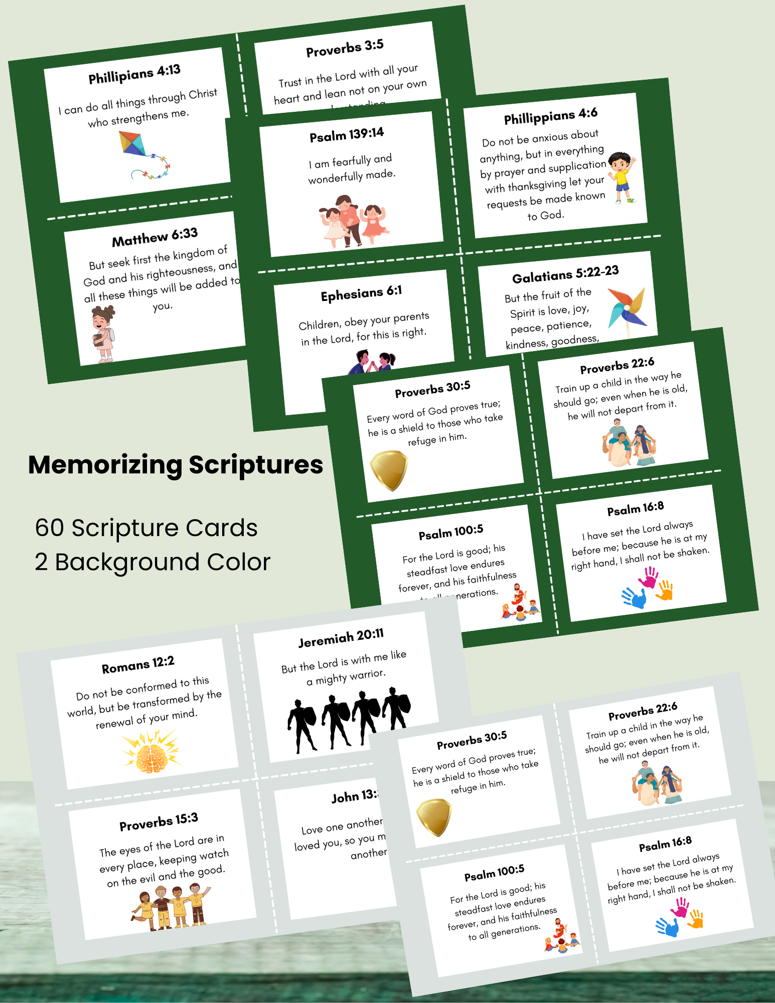 Scripture Memory Verse Cards for Kids