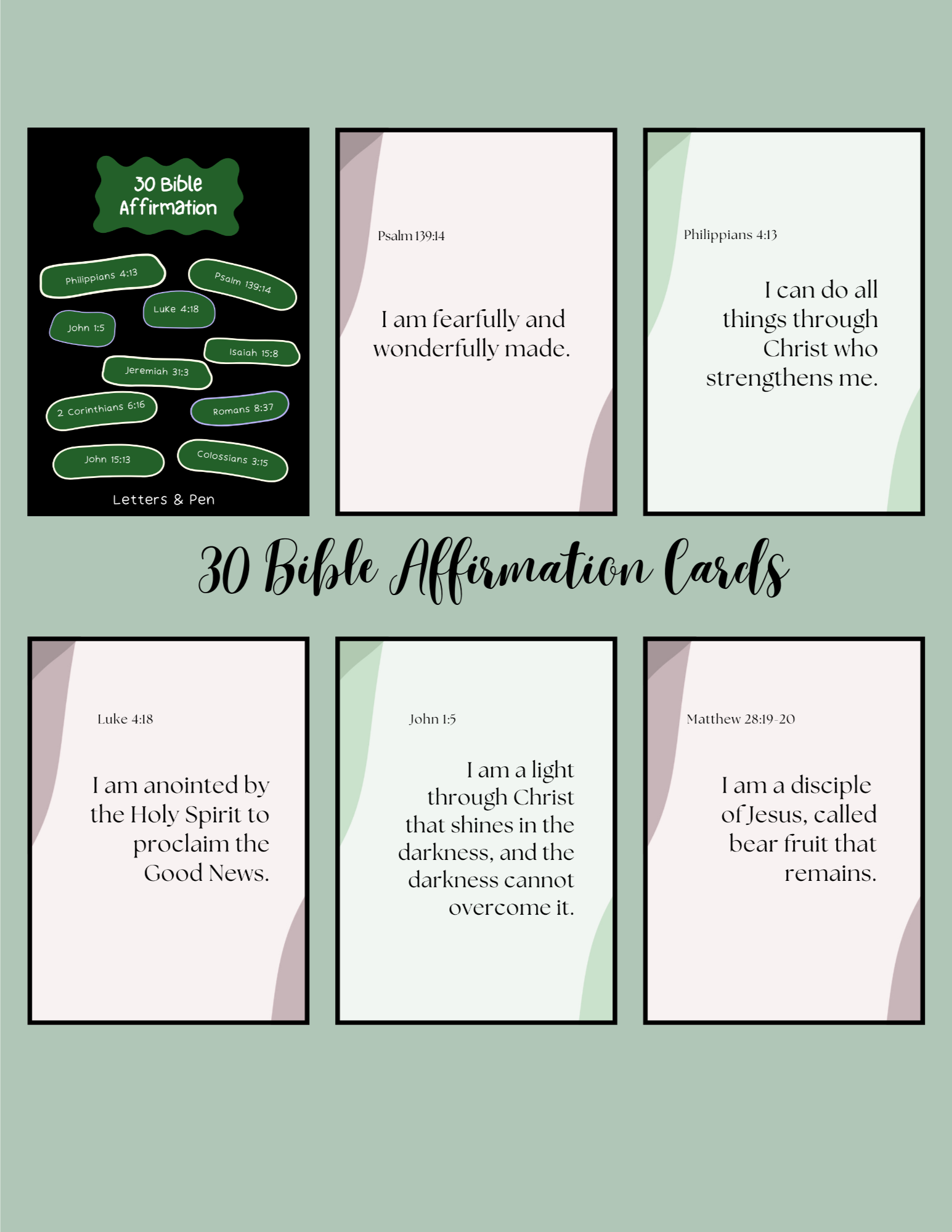 30 Bible Affirmation Cards