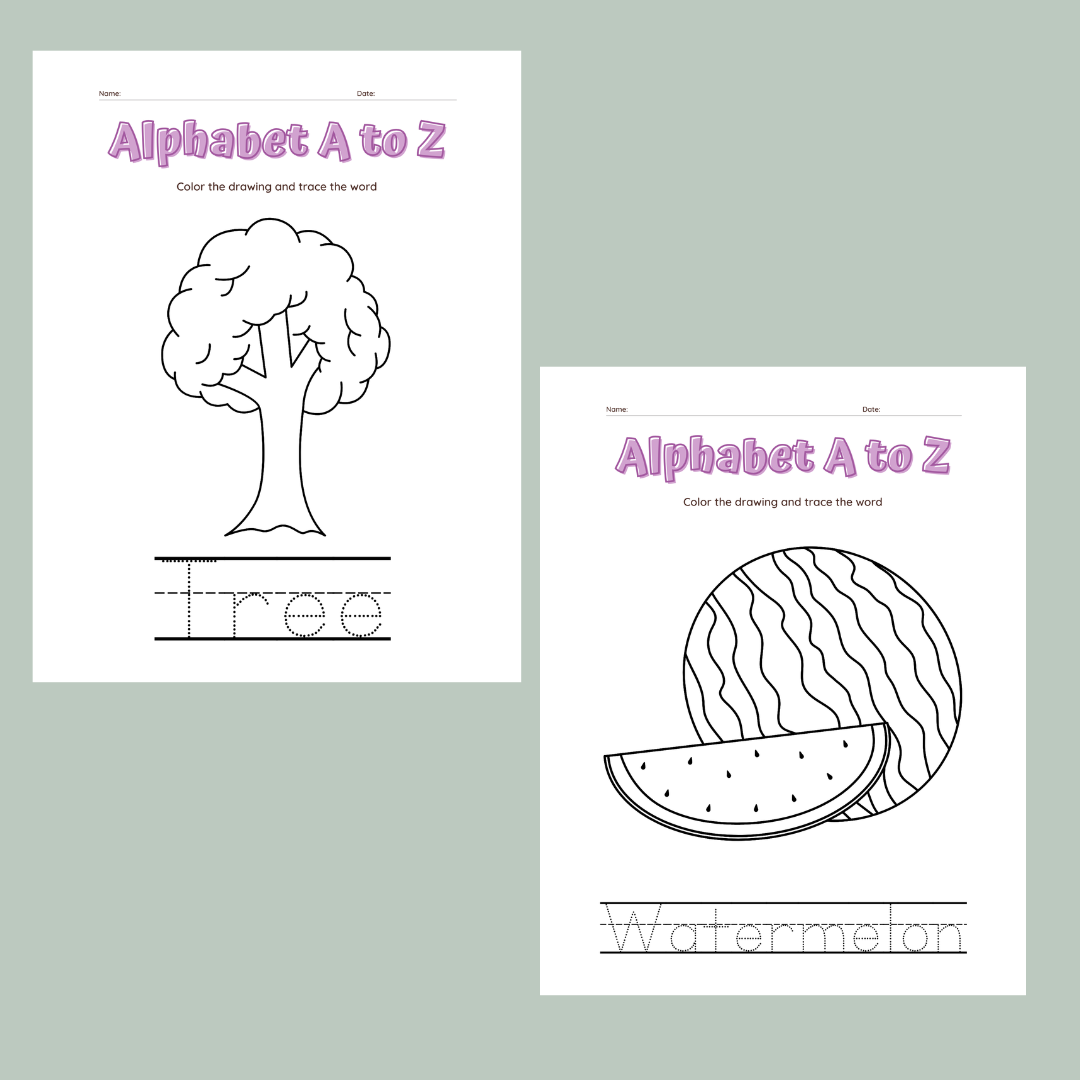 Alphabet A to Z Coloring Workbook