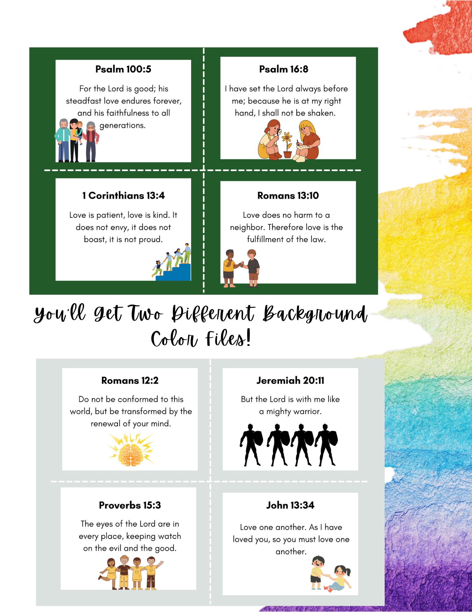 Scripture Memory Verse Cards for Kids