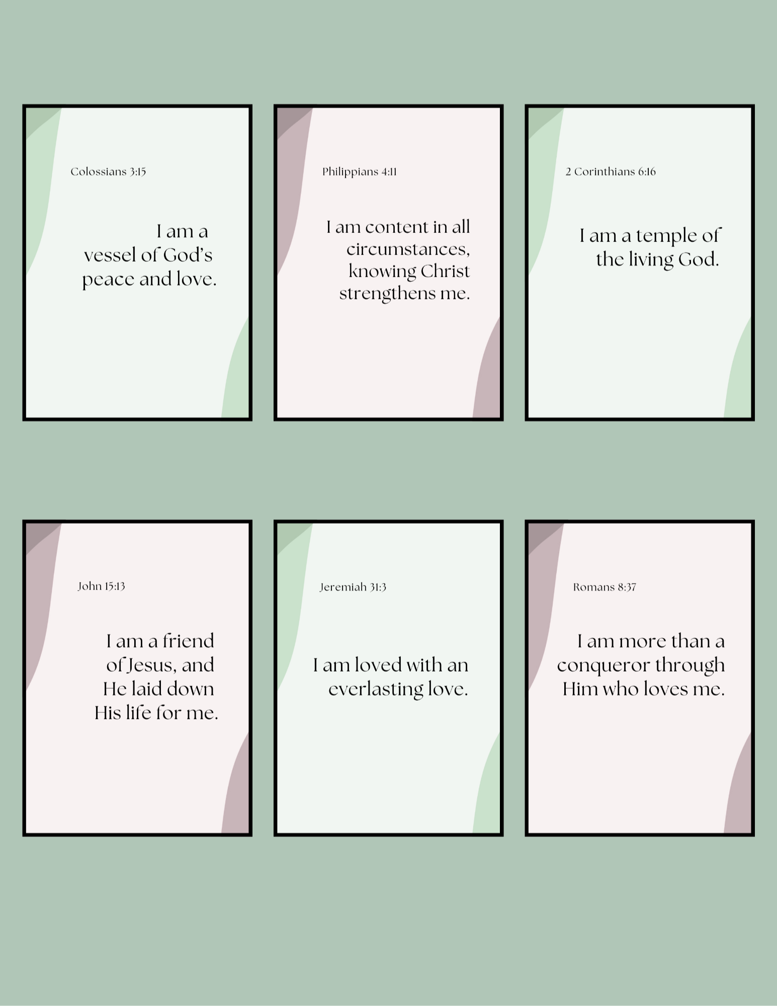 30 Bible Affirmation Cards