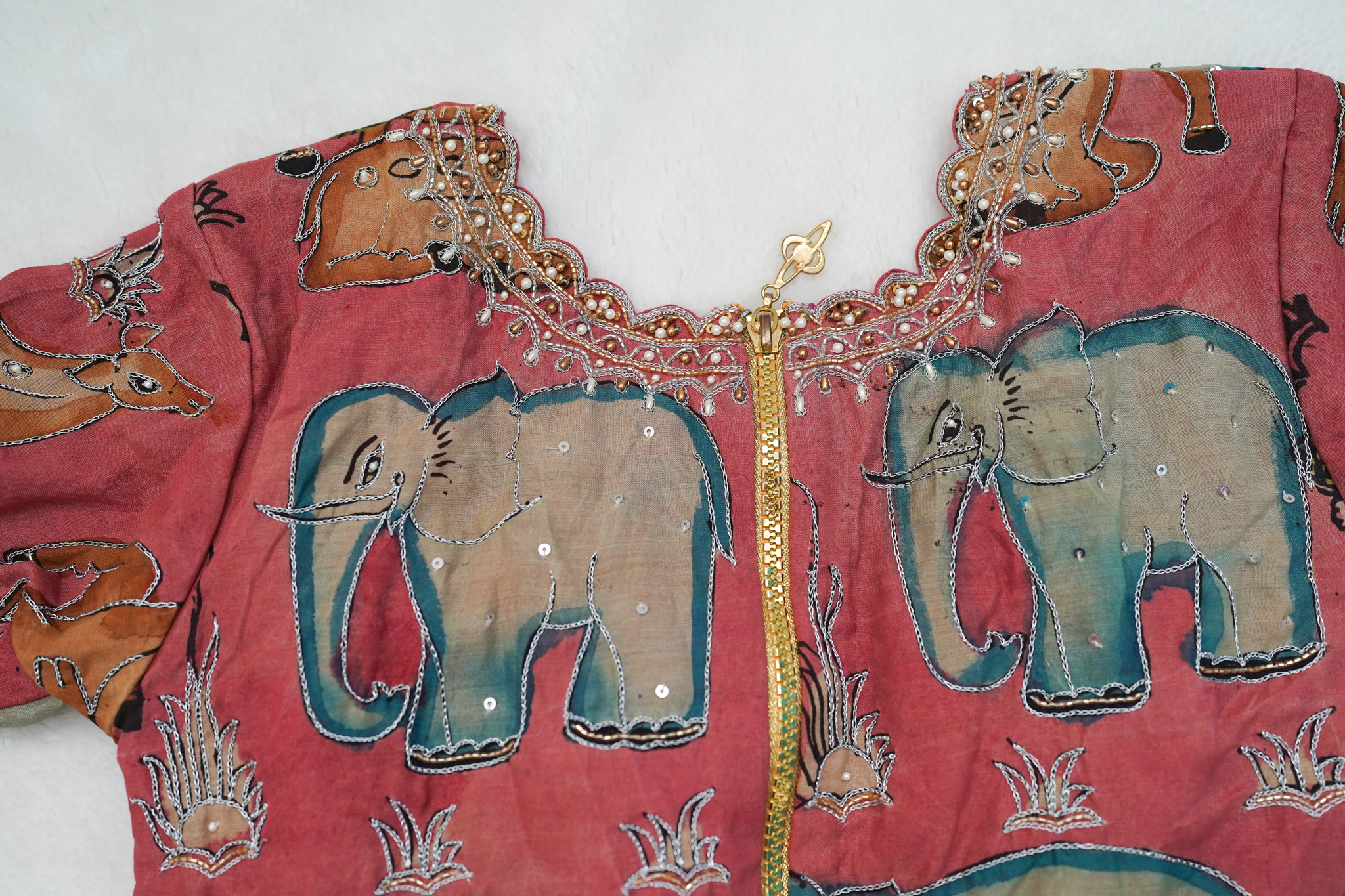 Pure Pen Kalamkari Maggam Work Blouse