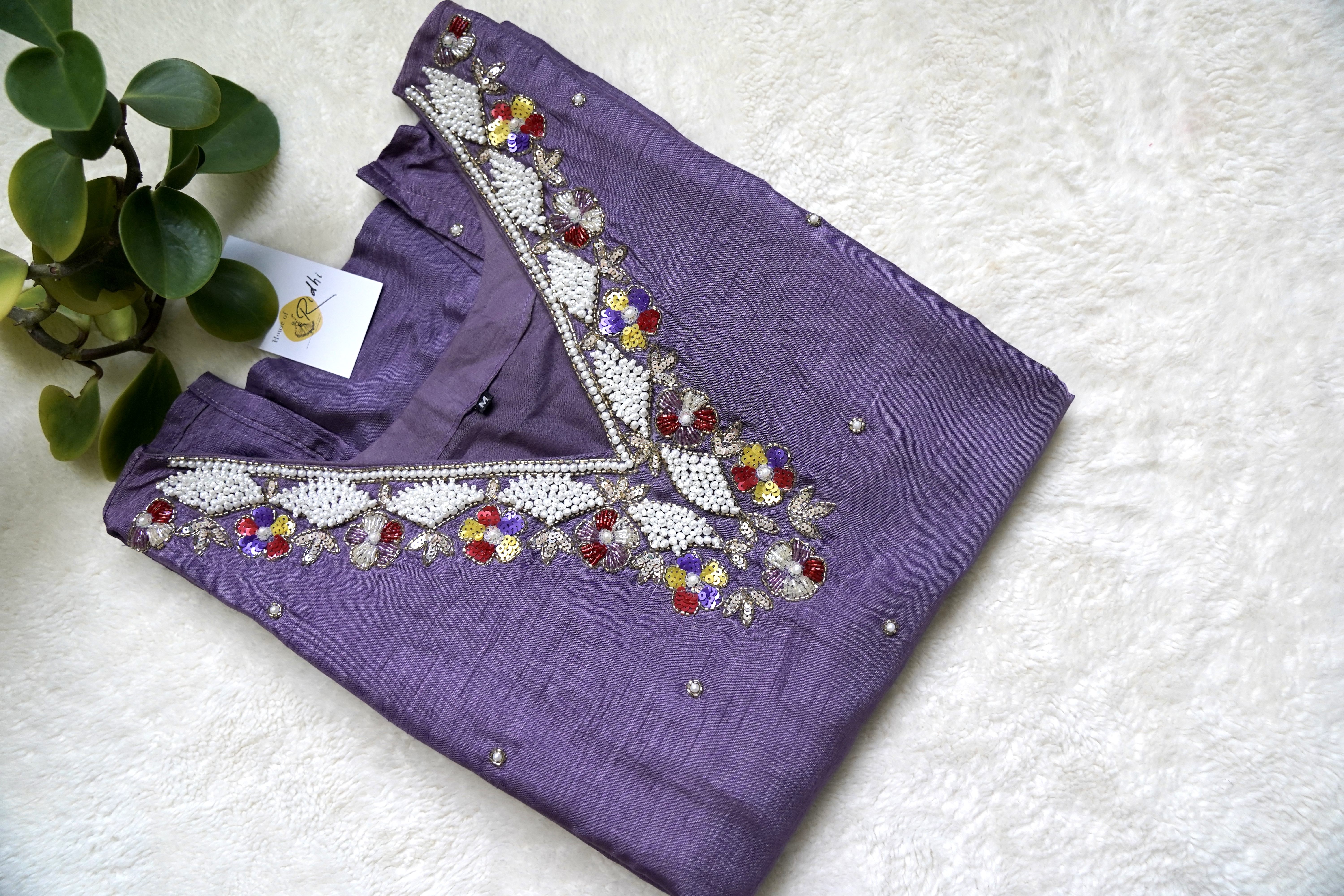 Lavender Hand Work 3PC Suit Set
