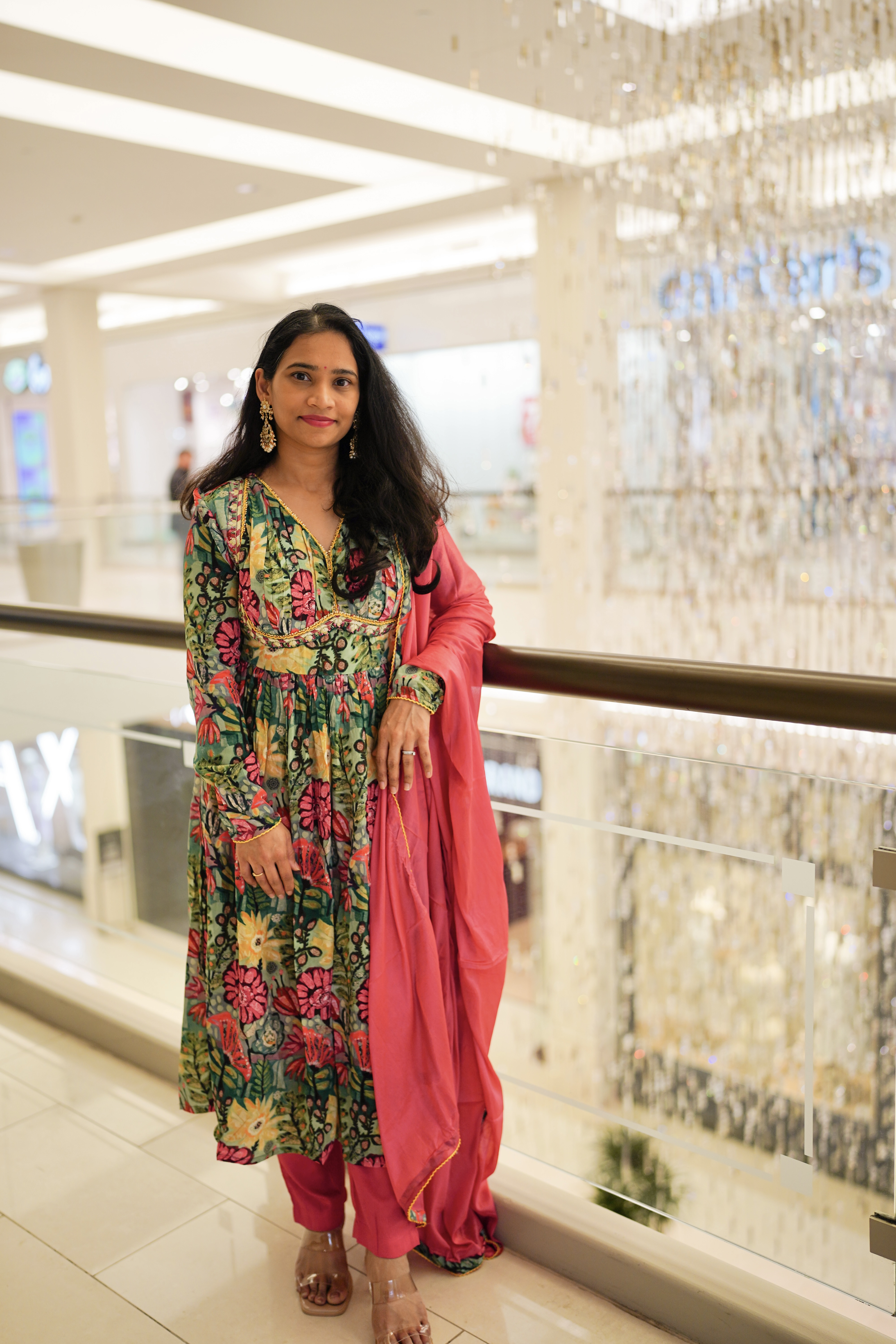 Floral Printed Anarkali Dress