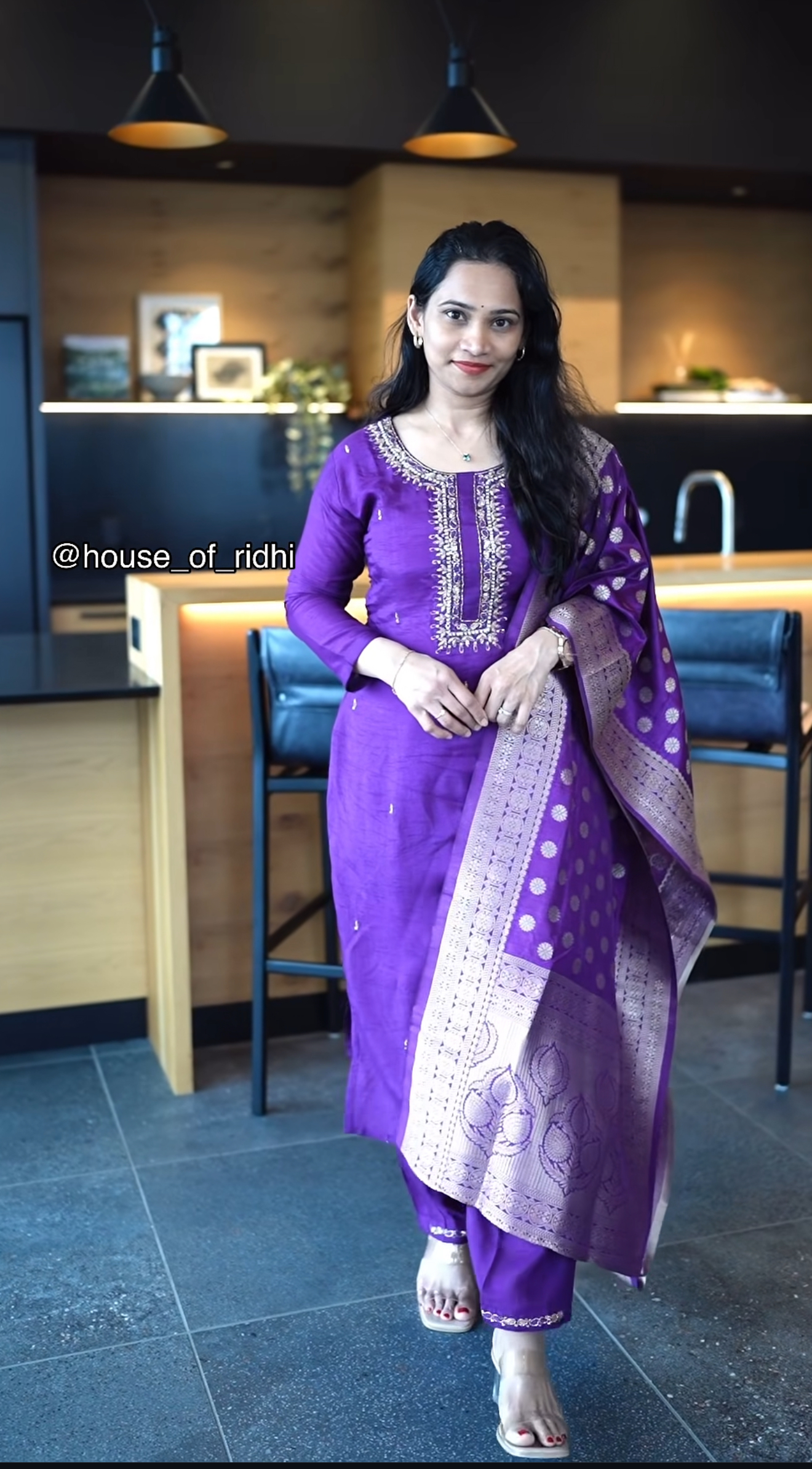 Purple Embroidered Salwar Suit