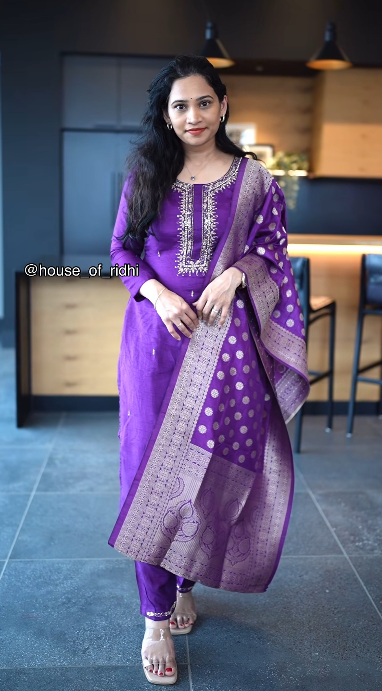 Purple Embroidered Salwar Suit