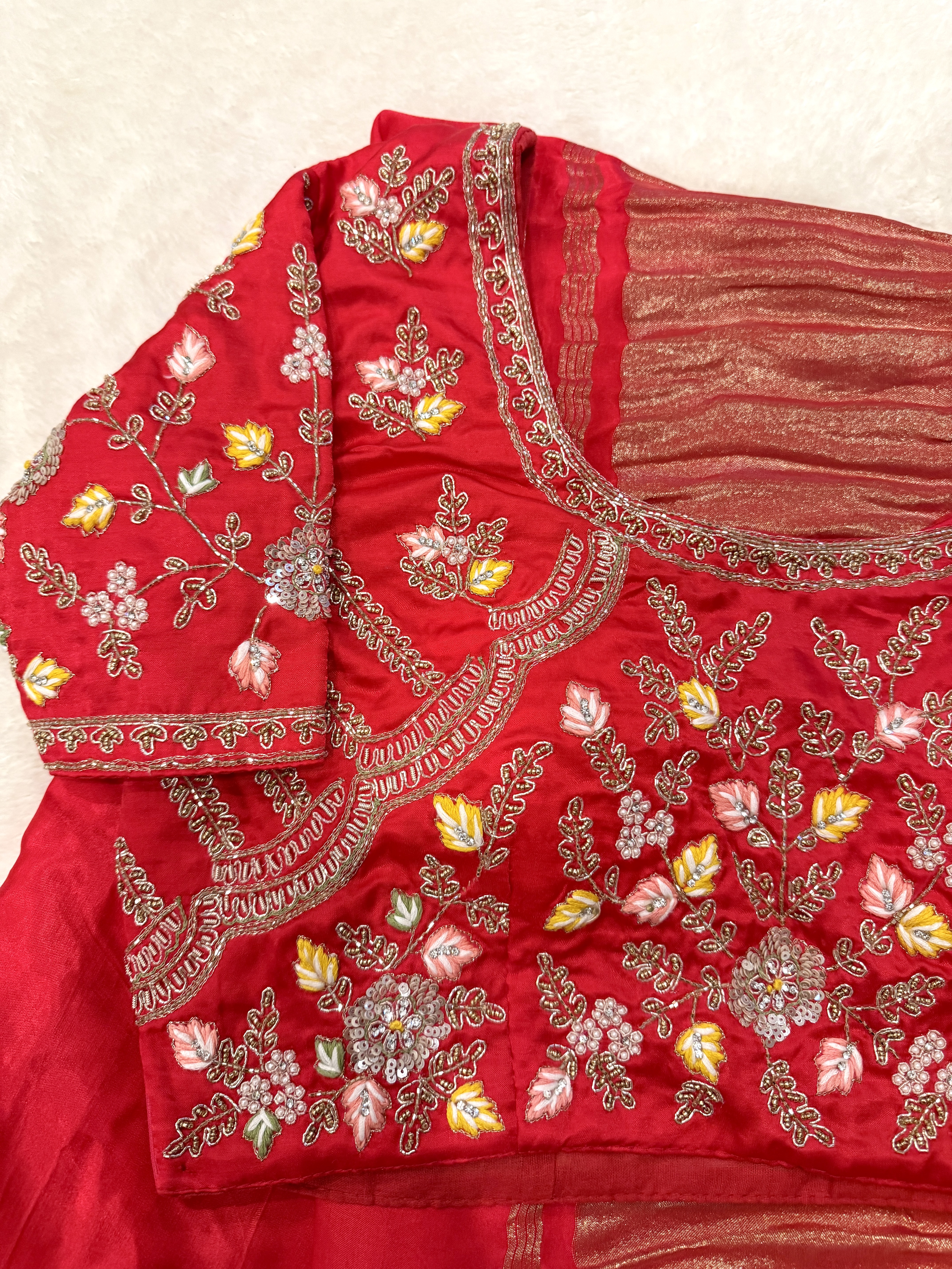 ❤️ Red Pure Gaji Silk Saree ❤️