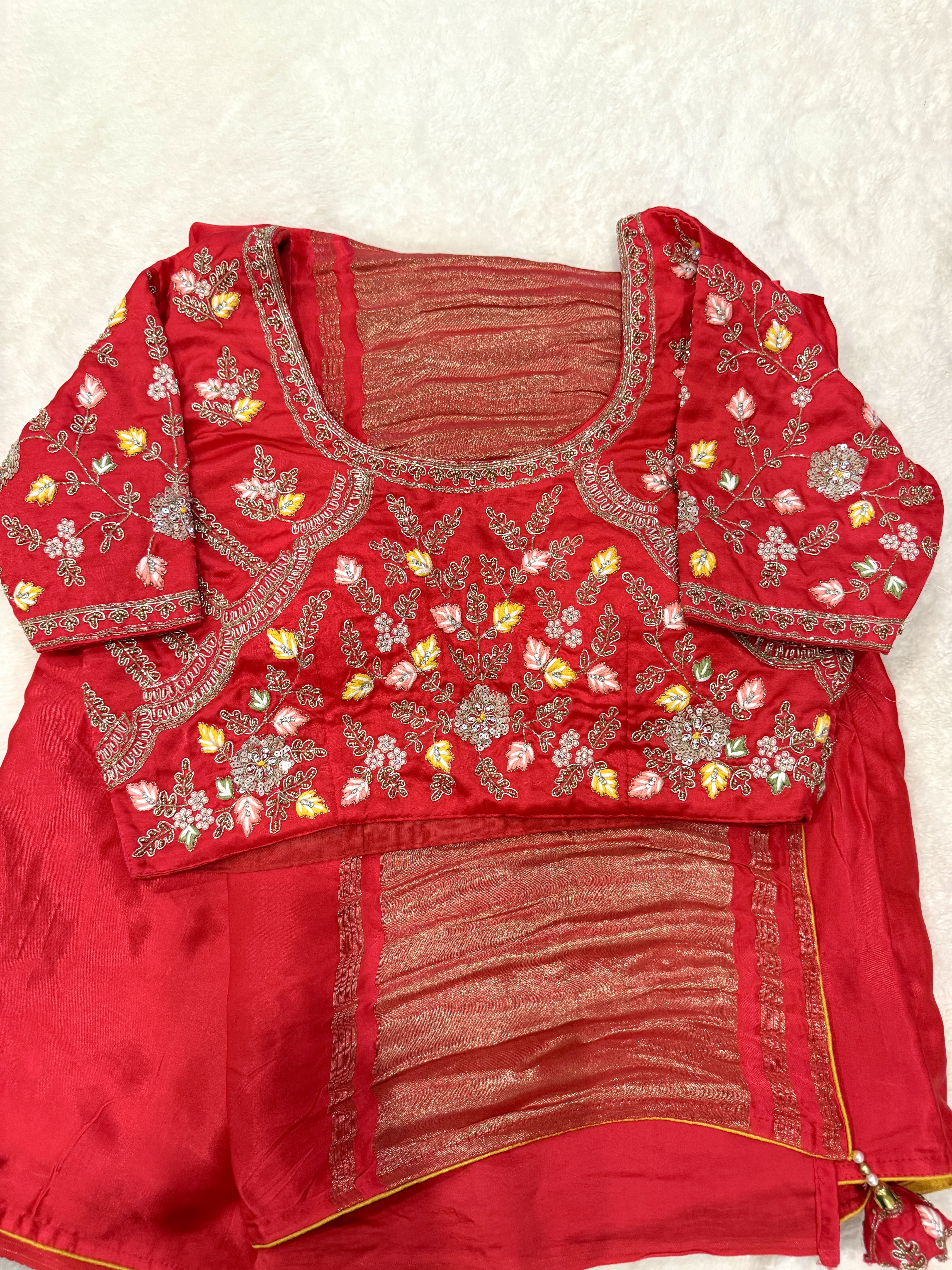 ❤️ Red Pure Gaji Silk Saree ❤️