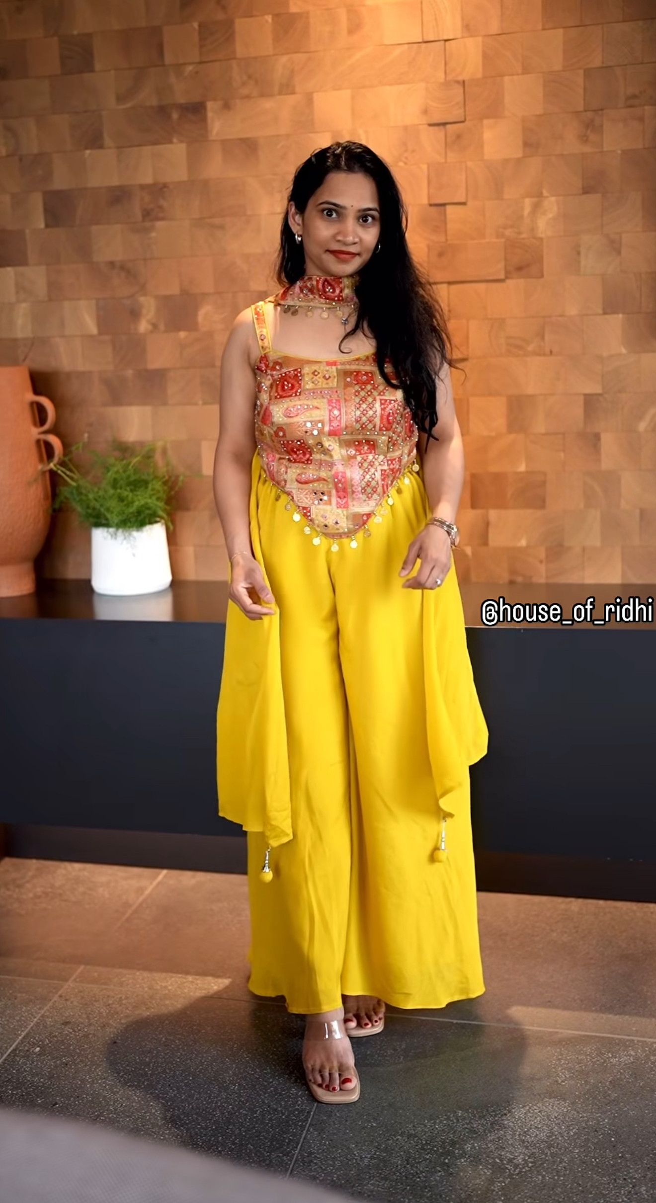 Yellow Indo-Western Palazzo Set