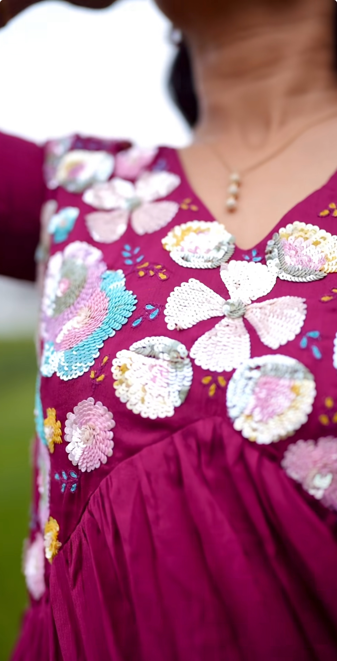 Premium Wine 3-Piece Chinnon Suit in Alia Pattern