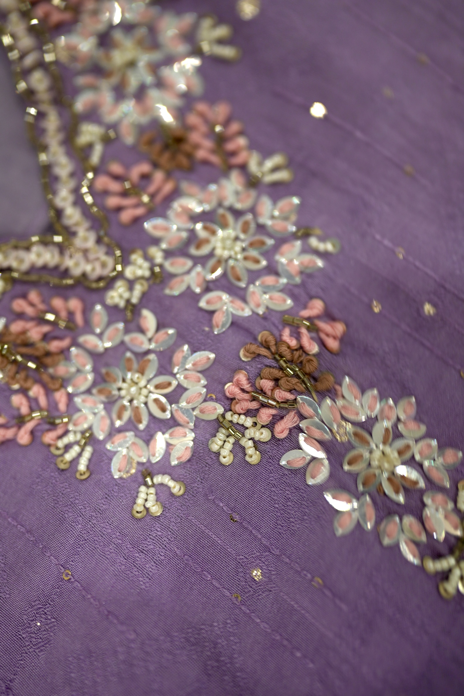 Purple Embroidered Kurta Set