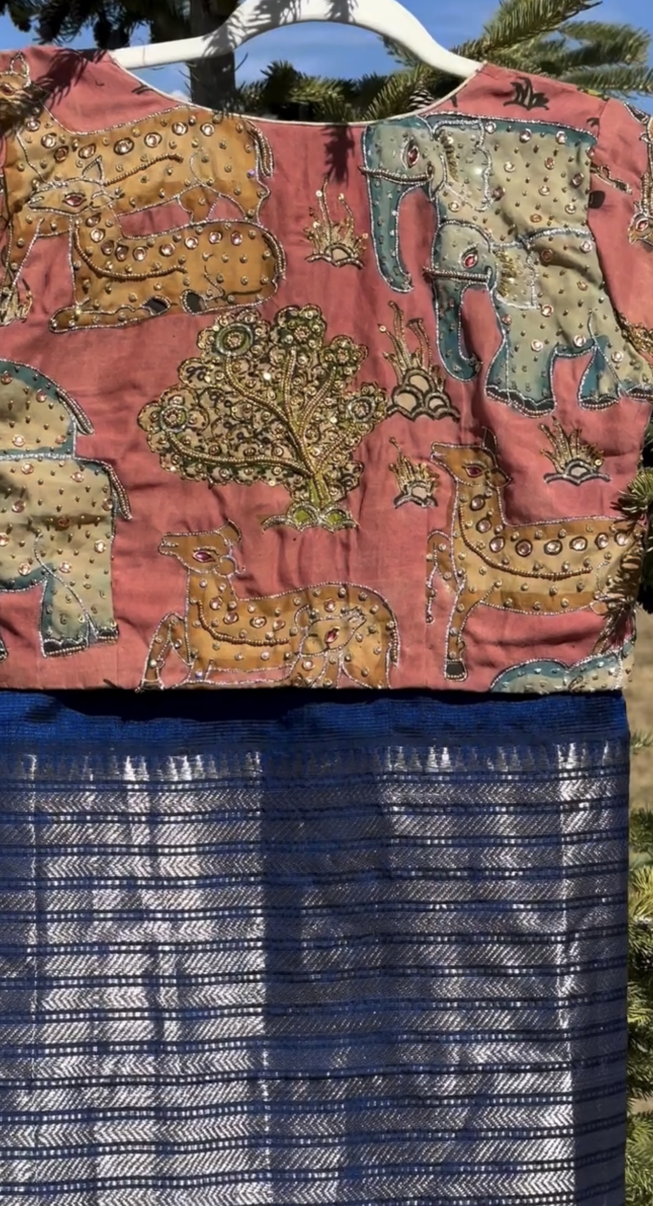 Navy Blue Mangalagiri Pattu Saree