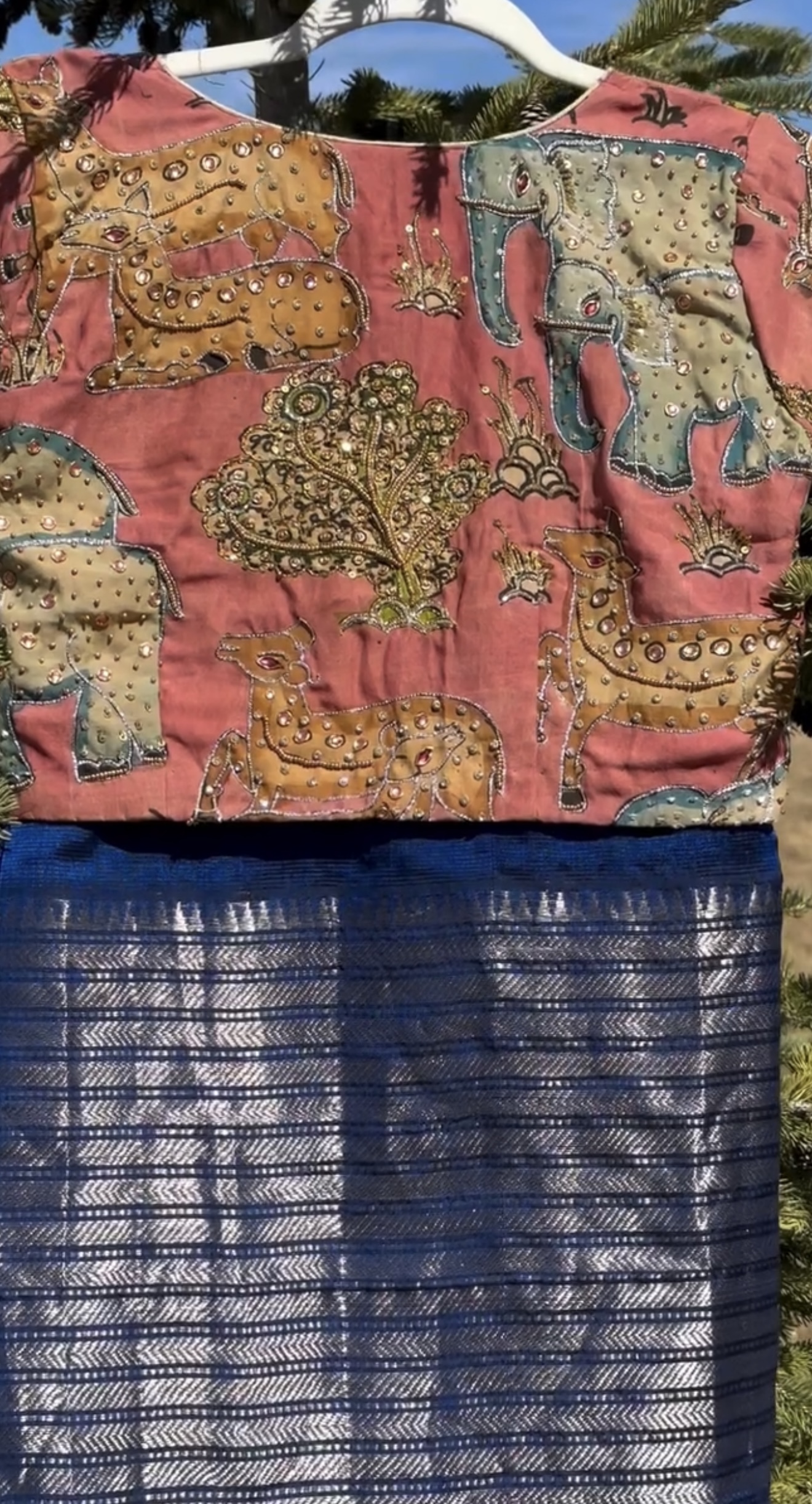 Navy Blue Mangalagiri Pattu Saree