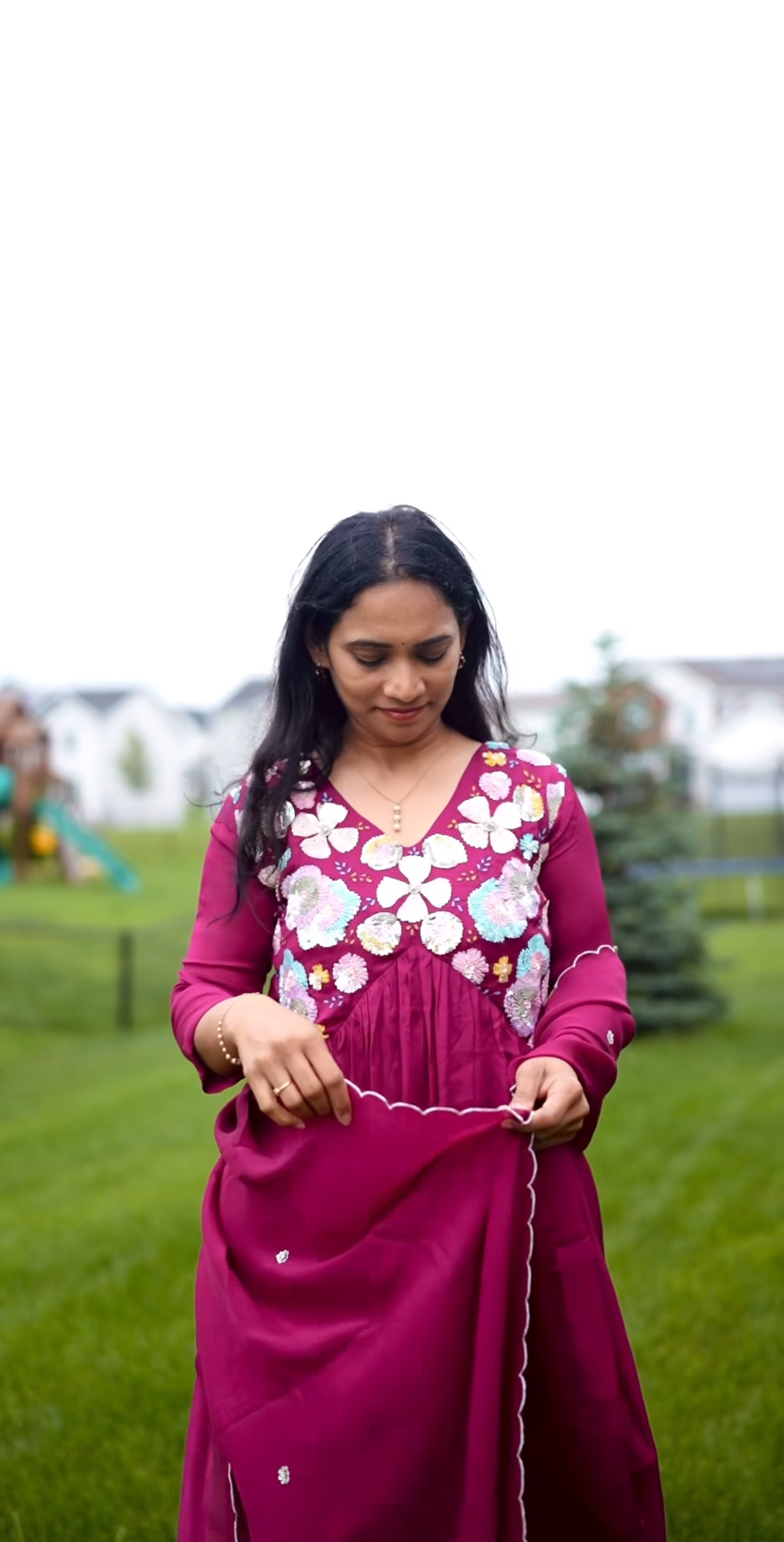 Premium Wine 3-Piece Chinnon Suit in Alia Pattern